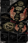 COSMOS STUDIO Tiger & Lotus Oversized T-Shirt for Men | Premium Black Graphic Streetwear Tee